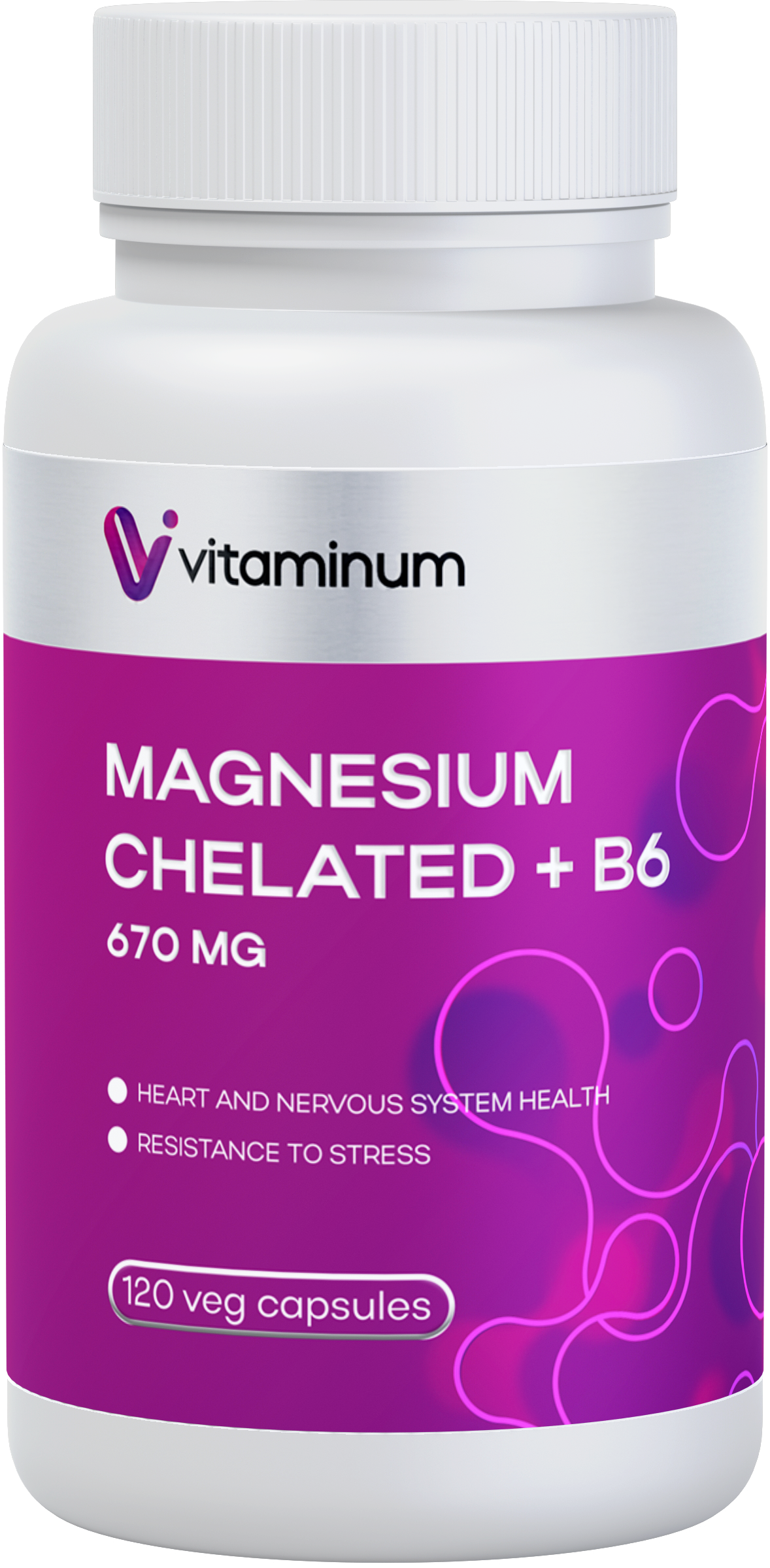  Vitaminum МАГНИЙ ХЕЛАТ + витамин В6 (670 MG) 120 капсул 800 мг  в Лангепасе